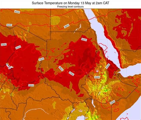 Sudan Surface Temperature on Tuesday 08 Jun at 3am EAT