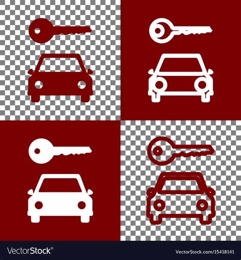 Car key simplistic sign bordo and white Royalty Free Vector