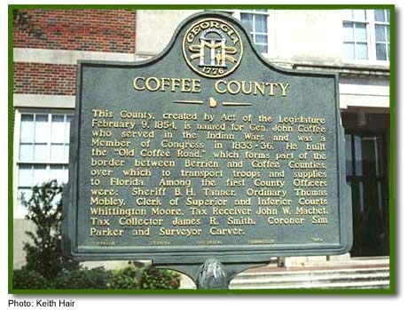 Counties - GeorgiaInfo | Coffee county, Historical marker, County