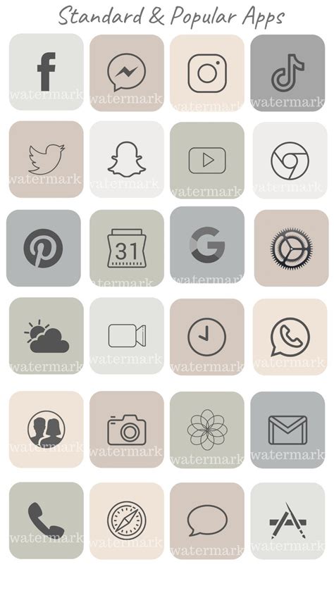 Minimalist iPhone app aesthetic icons. ios 14 update icons. | Etsy