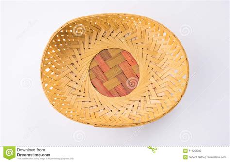 Empty Cane Basket Or Tokri In Hindi And Topli In Marathi Stock Photo ...