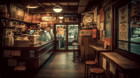 Photo In A Coffee Shop Background, American Retro Coffee Shop, Hd ...