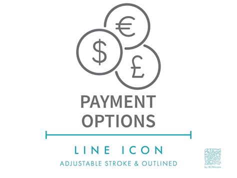 Payment Options Ecommerce Line Icon SVG, Minimalist Currency Symbols ...