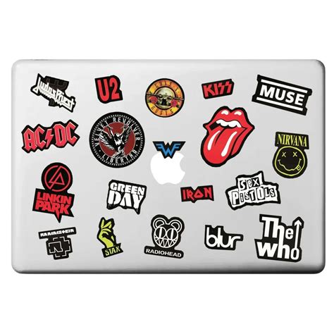 Rock Band Music Theme Laptop Sticker for Macbook Surface Pro 4 Ipad Air ...