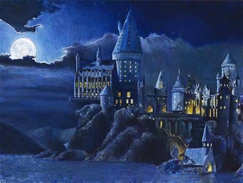 Art Print Starry Night Over The Castle | Etsy | Hogwarts, Art prints ...