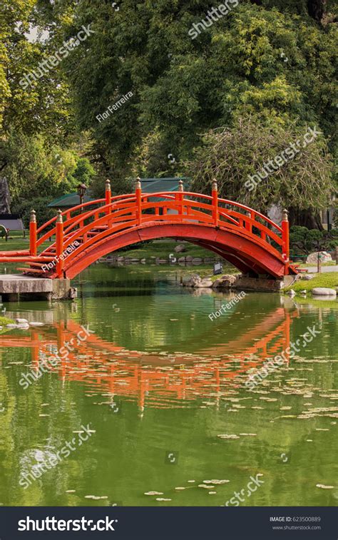 Japanese Koi Pond Bridge Stock Photo 623500889 | Shutterstock