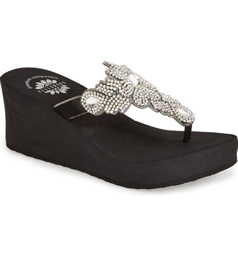 Yellowbox 'Mariana' Crystal Embellished Wedge Sandal (Women) | Nordstrom