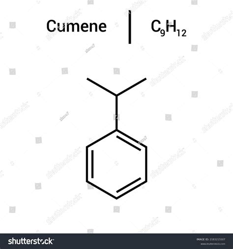 Chemical Structure Cumene C9h12 Stock Vector (Royalty Free) 2183215507 ...