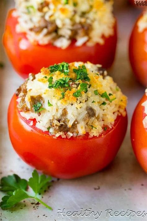 STUFFED TOMATOES - Healthy Recipe - Dinner Recipes in 2020 | Recipes ...