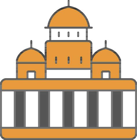 Rashtrapati Bhavan Grey And Orange Icon. 24446791 Vector Art at Vecteezy