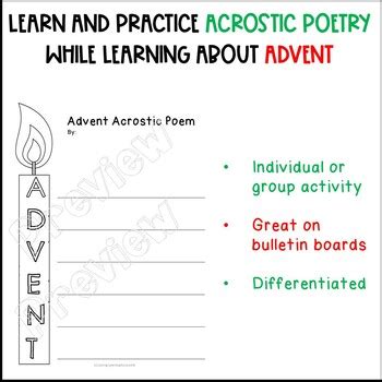 Advent Acrostic Poem for All Ages & Distance Learning | TpT