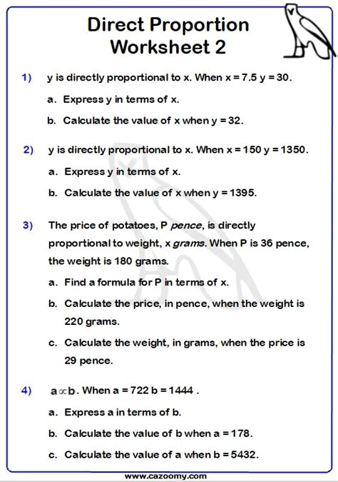 Direct Proportion Worksheet - Kid Worksheet Printable