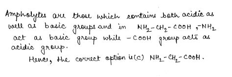 Ampholyte is : | Chemistry Questions