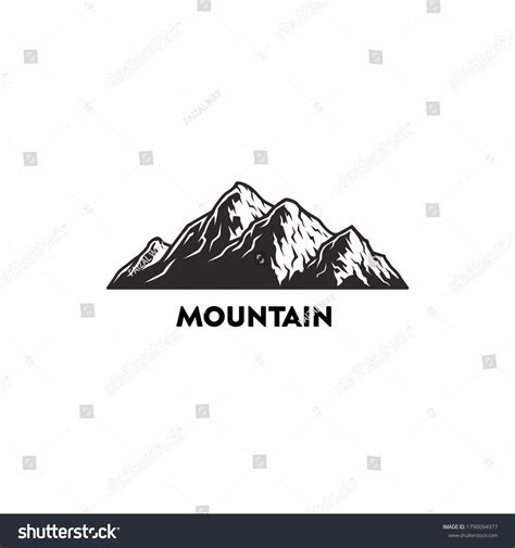 Mountain Logo Vector Black White Concept Stock Vector (Royalty Free ...