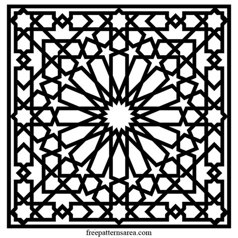 Islamic Arabesque Geometric Art Pattern Vector - FreePatternsArea