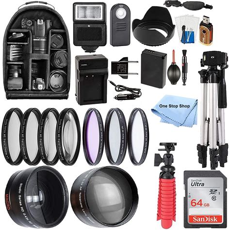 58mm Accessory Bundle for Canon EOS Rebel T7, T6, T5, T3, T100, 4000D ...