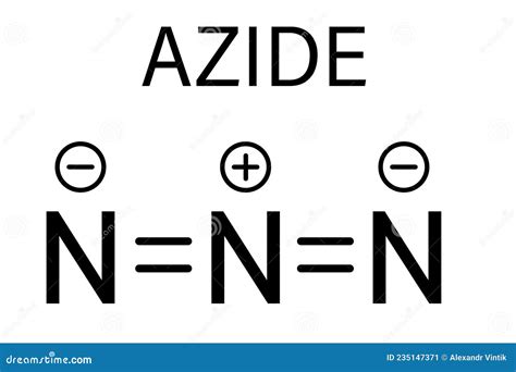 Azide Anion, Chemical Structure. Azide Salts Are Used In Detonators And ...