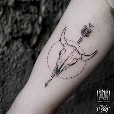 Skull cow tattoo, dotwork, occult, esoteric, mystic. | Tribal tattoos ...