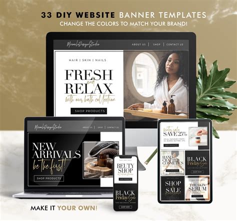 DIY Website Banners Editable Web Banner Templates Stylish - Etsy Canada