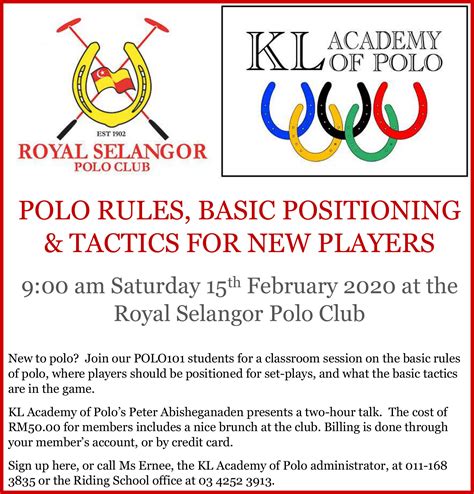 Polo Rules, Basic Positioning & Tactics for New Players - KL Academy of ...