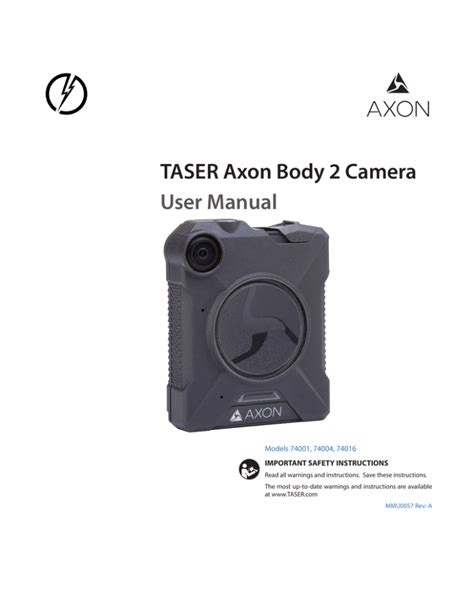 TASER Axon Body 2 Camera User Manual