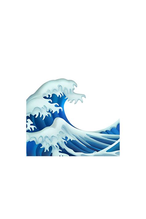 The 🌊 Water Wave emoji depicts a blue wave with white foam at the top ...