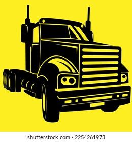 Truck Logo On Yellow Background Vector Stock Vector (Royalty Free ...