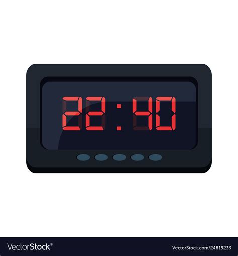 Digital clock time on white background Royalty Free Vector