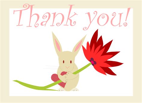 free printable thank you card with cute bunny ausdruckbare - free ...