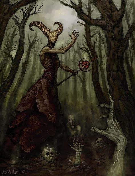 Evil forest creature | Necromancer, Dark art drawings, Dark fantasy art