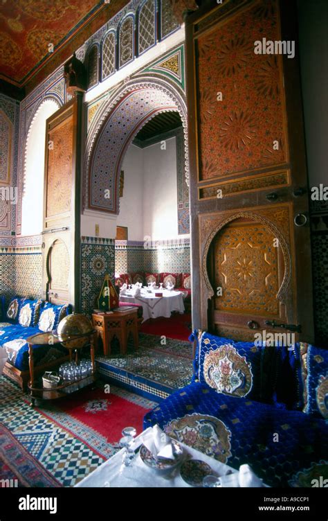 Interior restaurant of Royal Palace palais Jamai luxury hotel Fes ...