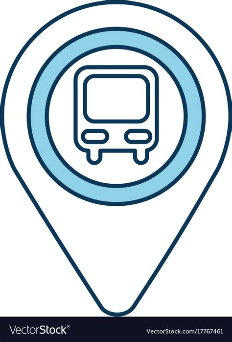 Map pointer with symbol bus station for location Vector Image