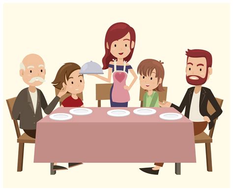 Family Dinner Table Clipart