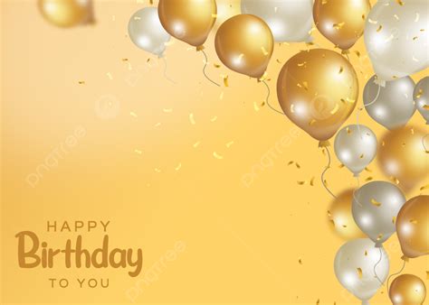 Birthday Balloon Gradient Yellow Background, Pc Wallpaper, Birthday ...