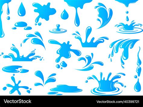 Current drops cartoon water splash drop drip Vector Image