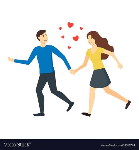 Cartoon characters people couple in love Vector Image