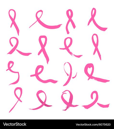 Symbols of breast cancer awareness Royalty Free Vector Image