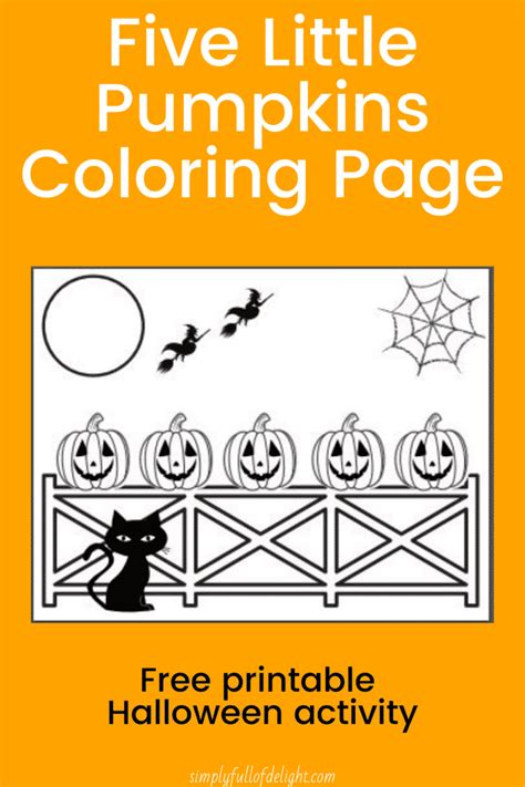 5 Little Pumpkins Coloring Page & Activity - Simply Full of Delight