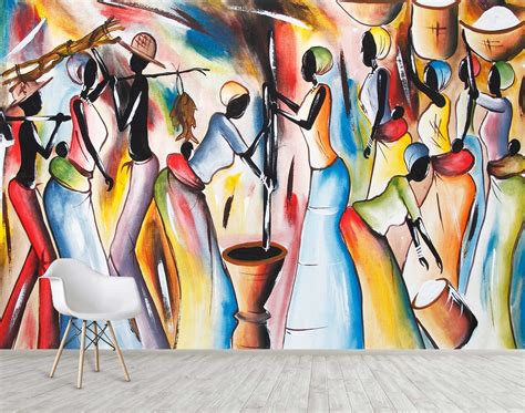 Abstract African Сulture Wall Mural Wallpaper African - Etsy