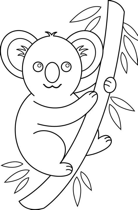 Koala Coloring Page - Free Clip Art