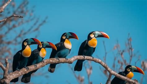 Endangered toucan perching on branch in vibrant Amazon rainforest ...