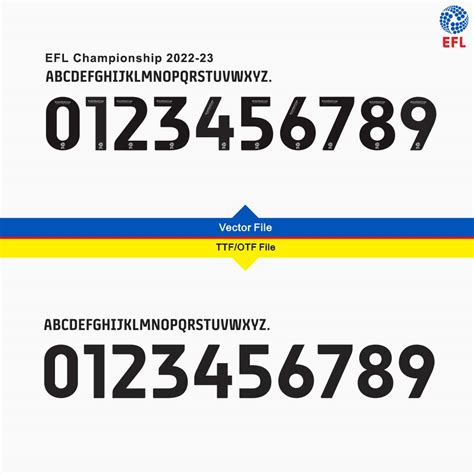 English Football League EFL 2022-23 Font - Iron-On Sticker