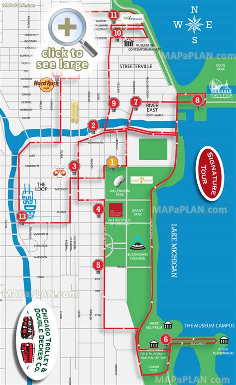 Chicago maps - Top tourist attractions - Free, printable city street ...