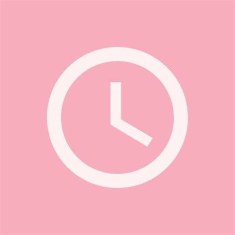 Logo Cute Clock Icon Aesthetic Pink