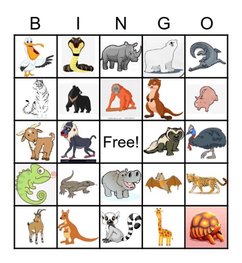 Zoo Bingo Printable - Printable Word Searches