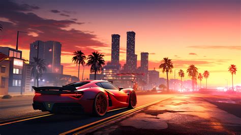 Wallpaper GTA 6, Vice City, fan art, 4K, Games #24949