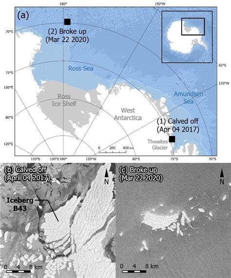 (a) Expanded map of the Antarctic region showing the locations where ...