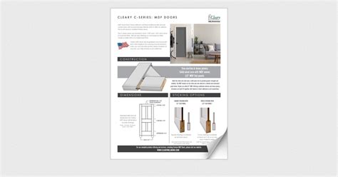 Cleary Millwork C Series Flyer: MDF Doors