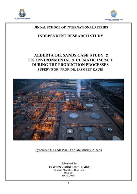 (PDF) Alberta Oil Sands - Environmental & Climatic Impacts