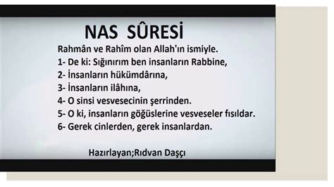 Nas Suresi ve anlamı